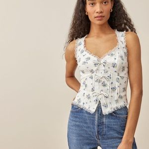 Reformation Brenda Linen Top